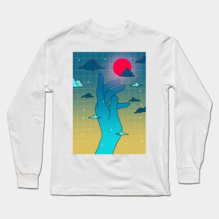 hand synthwave vaporwave Long Sleeve T-Shirt